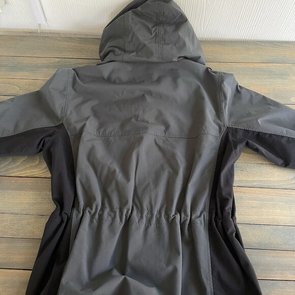 Eddie Bauer Ebtek Jacket w/Hood Gray & Black Breathable Cinch Waist Medium (E8) - Picture 10 of 10